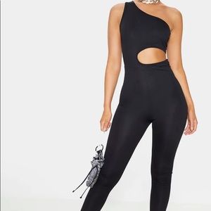 Cute black romper with one side cut out